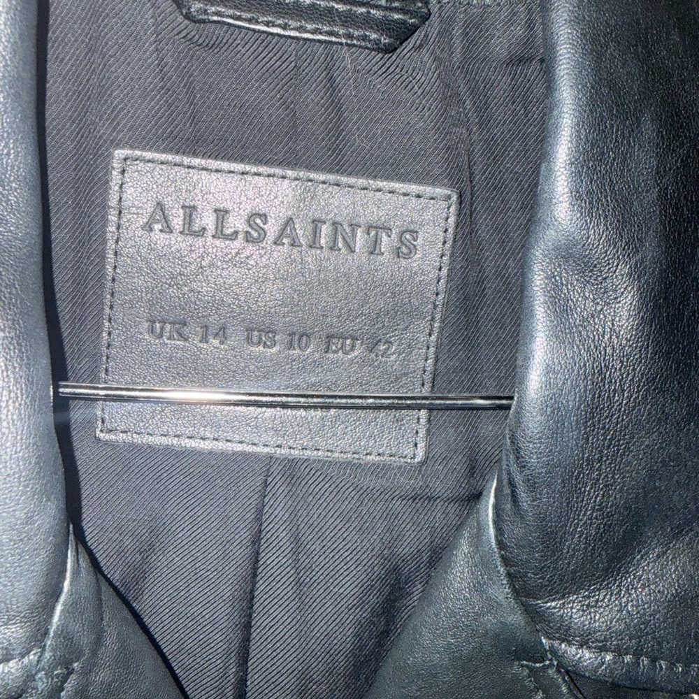 All Saints Balfern Black Leather Biker Jacket - Picture 4 of 8
